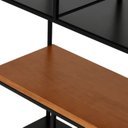 Ver imagem 6 de Estante Divisória em Metal e Madeira com Nichos Prateleiras Decorativa Moderna para Sala Hive Preto/Nozes