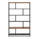 Ver imagem 4 de Estante Divisória em Metal e Madeira com Nichos Prateleiras Decorativa Moderna para Sala Hive Preto/Nozes