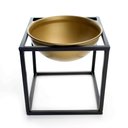 Ver imagem 3 de Cachepot em Cerâmica Dourado com Base de Metal Preto 21cm - D’Rossi
