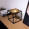 Cachepot em Cerâmica Dourado com Base de Metal Preto 21cm - D'Rossi - 2