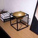 Ver imagem 2 de Cachepot em Cerâmica Dourado com Base de Metal Preto 21cm - D’Rossi