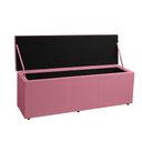 Ver imagem 4 de Calçadeira Baú Solteiro 0,90m Berlim Suede Rosa Sky Mobile