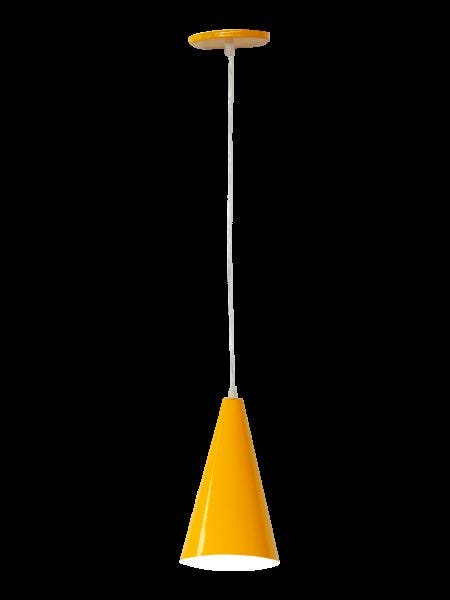 Luminária Pendente Cone de Alumínio Amarelo | MadeiraMadeira