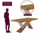 Ver imagem 6 de Conjunto Mesa de Jantar com 6 Cadeiras 180cm MDF Marrom Off White