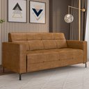 Ver imagem 2 de Sofá 3 Lugares Sala Living Industrial 180cm Senna K01 Couríssimo Whisky - Lyam Decor
