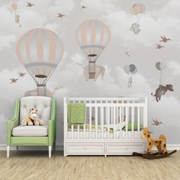 Papel de parede balão elefantinha infantil safári animal M² PP123 - 4