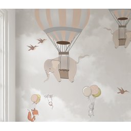 Papel de parede balão elefantinha infantil safári animal M² PP123 - 2