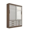 Ver imagem 1 de Guarda Roupa Meridian 2 Portas Castanho/Off - D Doro Móveis