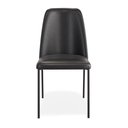 Ver imagem 3 de Kit 02 Cadeiras Sala de Jantar Lior com Encosto Estofado Base Preta Couríssimo Preto - Desk Design