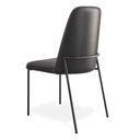 Ver imagem 4 de Kit 02 Cadeiras Sala de Jantar Lior com Encosto Estofado Base Preta Couríssimo Preto - Desk Design