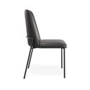 Ver imagem 5 de Kit 02 Cadeiras Sala de Jantar Lior com Encosto Estofado Base Preta Couríssimo Preto - Desk Design