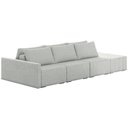 Ver imagem 1 de Sofá Ilha Modulado Milos 342cm Puff Lateral Linho Cinza Claro G33 - Gran Belo