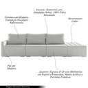 Ver imagem 3 de Sofá Ilha Modulado Milos 342cm Puff Lateral Linho Cinza Claro G33 - Gran Belo