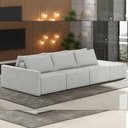Ver imagem 2 de Sofá Ilha Modulado Milos 342cm Puff Lateral Linho Cinza Claro G33 - Gran Belo