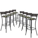 Ver imagem 1 de Kit Com 8 Banquetas Alta Forts Fibra Uv Bancada, área Goumert, Bar, Piscina, Balcão, Preto Floral