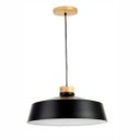 Ver imagem 1 de Pendente Industrial Em Metal E Madeira Vibrance 30Cm Preto Madedelustre