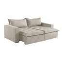 Ver imagem 1 de Sofá Cama 4 Lugares Retrátil Reclinável M-184 Veludo Martins Creme