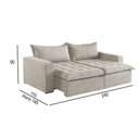 Ver imagem 5 de Sofá Cama 4 Lugares Retrátil Reclinável M-184 Veludo Martins Creme
