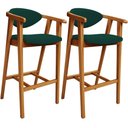 Ver imagem 1 de Kit 02 Banquetas Alta para Cozinha Bancada Bar Sala de Jantar Fixa Cecília L02 Bouclê Verde - Lyam