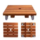 Ver imagem 1 de Suporte para Vaso de Planta Quadrado com Rodinhas Cristal 35cm