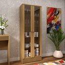 Ver imagem 1 de Cristaleira com 2 Portas de Vidro - Natural