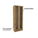 Ver imagem 3 de Cristaleira com 2 Portas de Vidro - Natural
