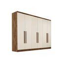 Ver imagem 1 de Guarda Roupa 6 Portas e 6 Gavetas Oslo Braúna/Off White - Europa