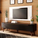 Ver imagem 2 de Rack Madesa Reims e Painel para Tv até 55 Polegadas 2 Portas e 1 Gaveta - Preto/branco