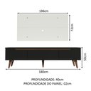 Ver imagem 4 de Rack Madesa Reims e Painel para Tv até 55 Polegadas 2 Portas e 1 Gaveta - Preto/branco