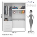Ver imagem 5 de Guarda-Roupa Solteiro com Espelho 3 Portas Duster Duster Albatroz Móveis