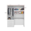 Ver imagem 4 de Guarda-Roupa Solteiro com Espelho 3 Portas Duster Duster Albatroz Móveis