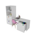 Ver imagem 4 de Armário Montessoriano Gaveteiro + Mesa + Baú Rubi 100% Mdf + Eiffel Rosa