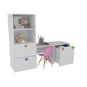 Ver imagem 1 de Armário Montessoriano Gaveteiro + Mesa + Baú Rubi 100% Mdf + Eiffel Rosa