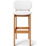 Kit 03 Banquetas Alta Para Cozinha Madeira Fixa Betta L02 Imbuia Facto Branco - Lyam Decor - 6