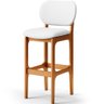 Kit 03 Banquetas Alta Para Cozinha Madeira Fixa Betta L02 Imbuia Facto Branco - Lyam Decor - 3