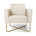 Ver imagem 4 de Poltrona Sala Decorativa Marisa Base X Industrial Dourada Sintético D03 - D’Rossi