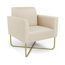 Ver imagem 2 de Poltrona Sala Decorativa Marisa Base X Industrial Dourada Sintético D03 - D’Rossi