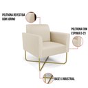 Ver imagem 3 de Poltrona Sala Decorativa Marisa Base X Industrial Dourada Sintético D03 - D’Rossi