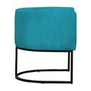 Ver imagem 4 de Kit 2 Poltronas Reforçada Decorativa Sala Gabriela Base Ferro Preta Suede Azul Tifany