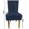 Cadeira Para Sala de Jantar Lia Pés palito Suede Azul marinho - D'Classe Decor - 3