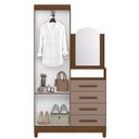 Ver imagem 4 de Cômoda New Capri 2 Portas e 4 Gavetas Nogueira/capuccino com Espelho - Móveis Albatroz
