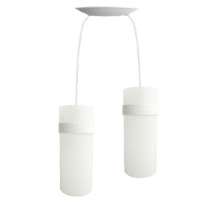 Lustre Pendente Luminária Dupla Casa Cozinha Quarto Branco