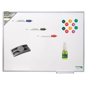 Quadro Branco Magnético 150x120 Cm Mold Alumínio R-5615 + 3 Marcadores + Apagado + Limpador + Ímãs