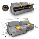 Ver imagem 4 de Sofá Cama Baú Ravello sem Caixa 2,26m Linho 3 Lugares