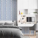 Ver imagem 1 de Papel de Parede Textura Arabesco Azul Gh Papel de Parede 2,5m