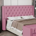 Ver imagem 2 de Cabeceira Atena para Cama Box Queen Size 160cm Capitonê com Frame Suede Rosa - Abmaza