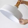 Lustre Pendente Wood Design Escandinavo Branco - 3