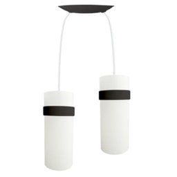 Lustre Pendente Luminária Dupla Casa Cozinha Quarto Preto - 1