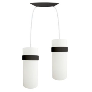 Lustre Pendente Luminária Dupla Casa Cozinha Quarto Preto