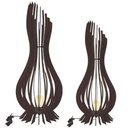 Ver imagem 1 de Abajur Grande de Chão Ana Maria Mdf Luminária - Preto Kit com 2 - 90x28cm e 75x23cm